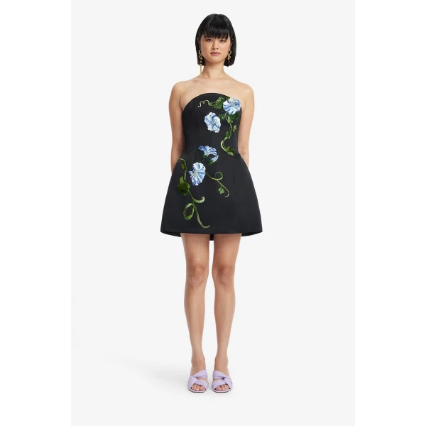 Leo Lin Zaria Appliqué Floral Bustier Mini Dress, view 2