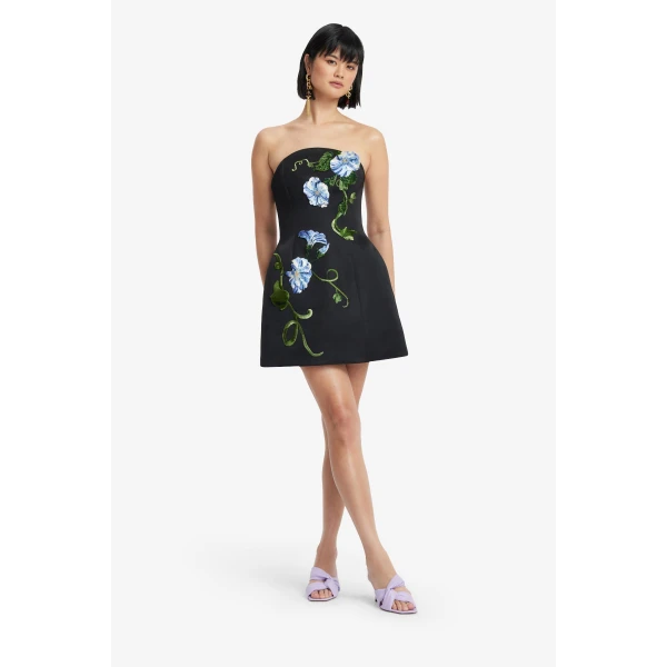 Leo Lin Zaria Appliqué Floral Bustier Mini Dress, view 3