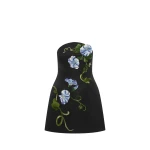 Leo Lin Zaria Appliqué Floral Bustier Mini Dress