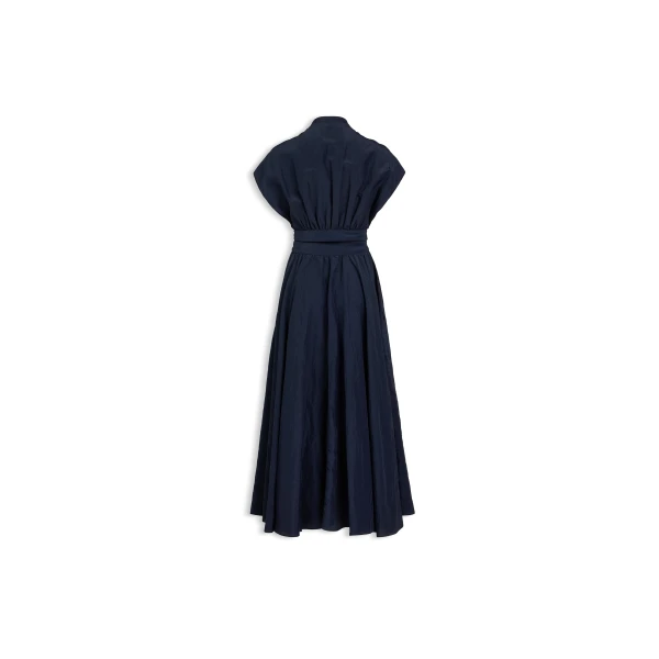 Alaïa Linen Blend Belted Dress - ALAÏA Dresses - Laser Cut Luxury - Shop at Luxury Shoes 
