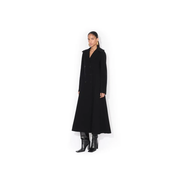 Alaïa Long Coat In Double Faced Wool - ALAÏA Coats - Laser Cut Luxury - Shop at Luxury Shoes 