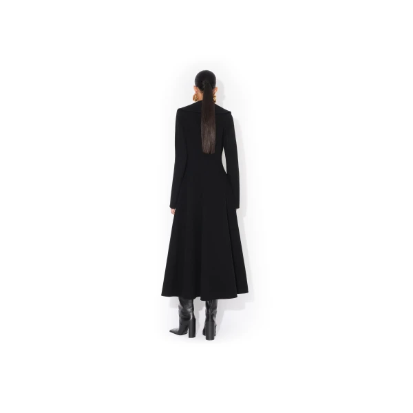 Alaïa Long Coat In Double Faced Wool - ALAÏA Coats - Laser Cut Luxury - Shop at Luxury Shoes 