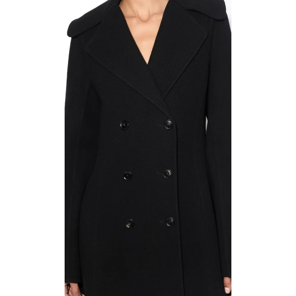 Alaïa Long Coat In Double Faced Wool - ALAÏA Coats - Laser Cut Luxury - Shop at Luxury Shoes 