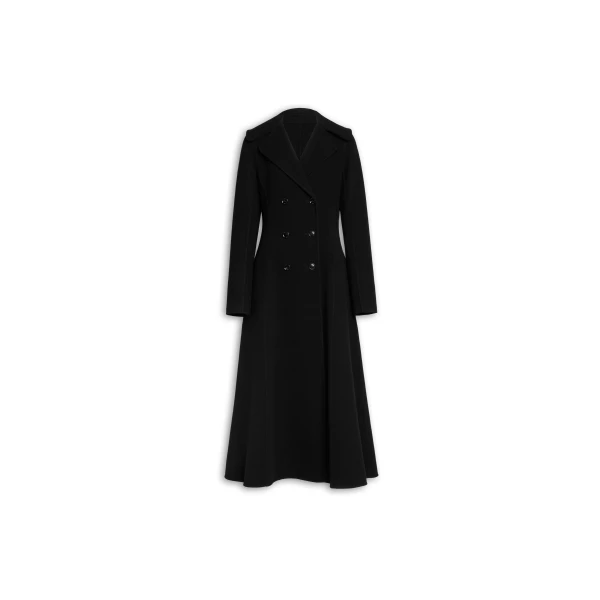Alaïa Long Coat In Double Faced Wool - ALAÏA Coats - Laser Cut Luxury - Shop at Luxury Shoes 