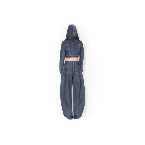 Alaia Low Round Denim Pants, view 3