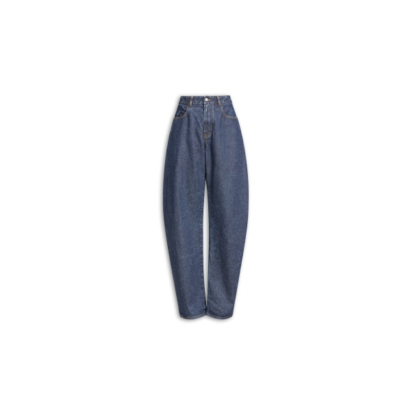 Alaïa Low Round Denim Pants - ALAÏA Pants - Laser Cut Luxury - Shop at Luxury Shoes 