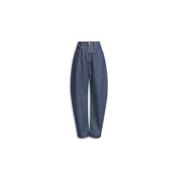 Alaïa Low Round Denim Pants - ALAÏA Pants - Laser Cut Luxury - Shop at Luxury Shoes 