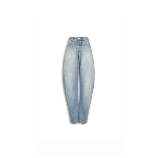 Alaïa Low Waist Round Jeans - ALAÏA Pants - Laser Cut Luxury - Shop at Luxury Shoes 