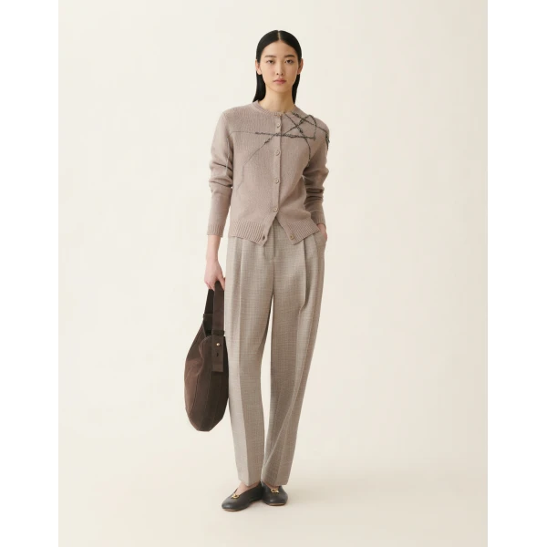 Fabiana Filippi Platinum Cardigan in Mocha, view 2