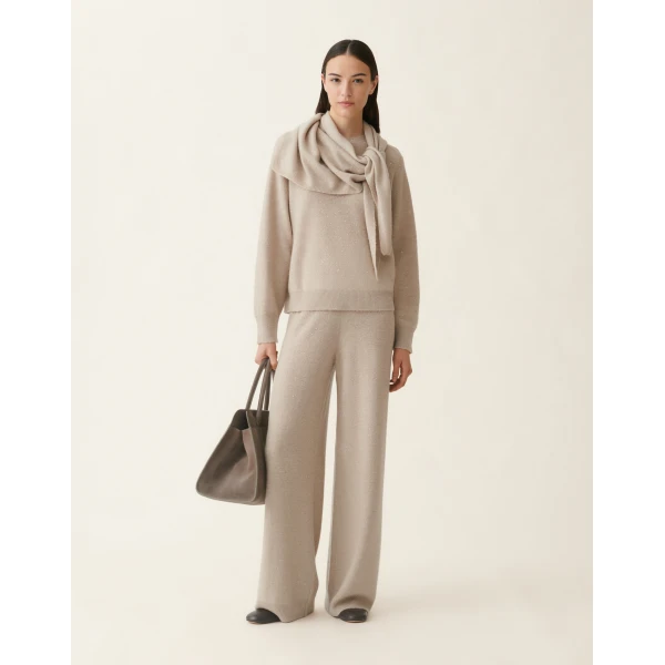 Fabiana Filippi Wool and Silk Sweater with Sequins in Cachà, view 2