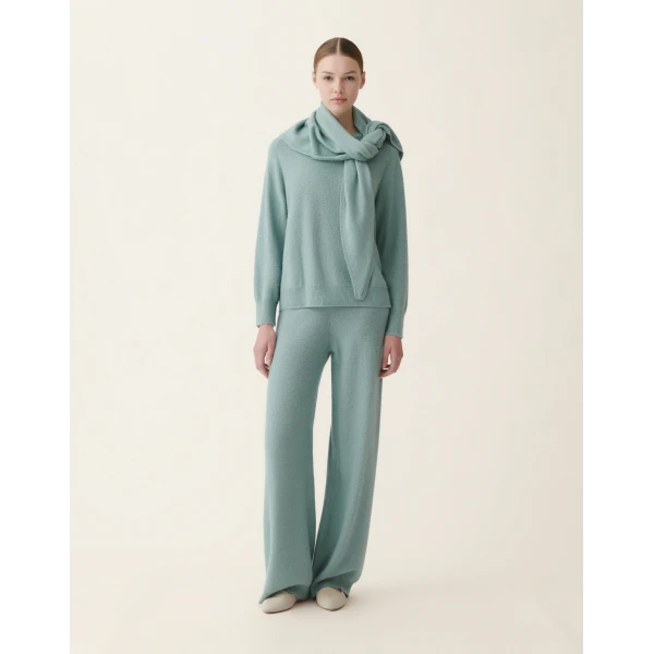 Fabiana Filippi Wool and Silk Sweater with Sequins in Green, view 2