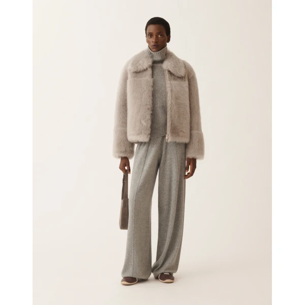 Fabiana Filippi Cashmere Turtleneck Sweater in Grey, view 2