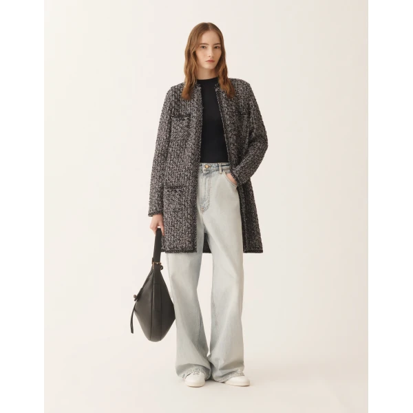 Fabiana Filippi Cashmere and Silk Sweater in Night Blue, view 2
