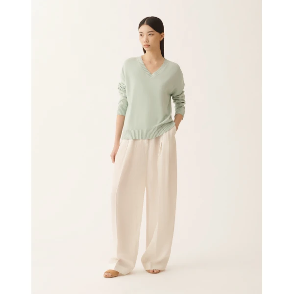 Fabiana Filippi Sweater in Organic Cotton, Ghirri Green, view 2