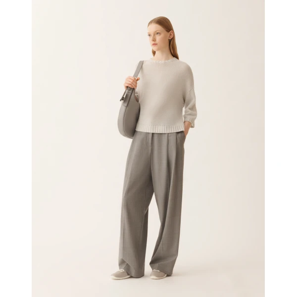 Fabiana Filippi Platinum T-shirt with Lurex in Rain Knit, view 2
