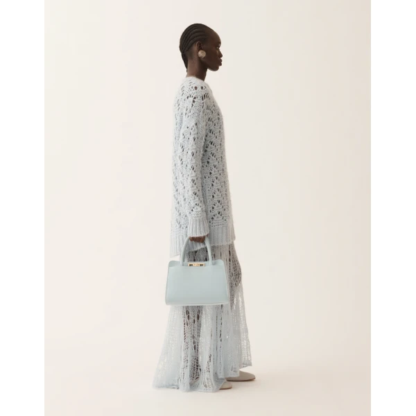 Fabiana Filippi Platinum Mohair Sweater in Aqua, view 2