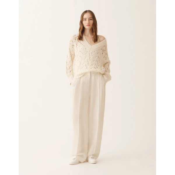 Fabiana Filippi Platinum Mohair Sweater in Raffia, view 2