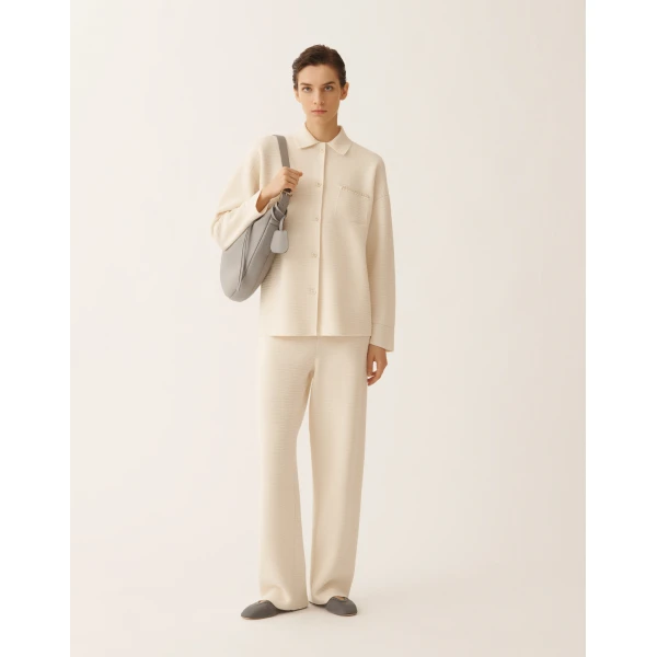 Fabiana Filippi Wool and Cotton Shirt in Butter, view 2