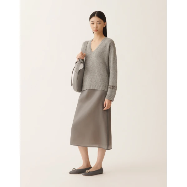 Fabiana Filippi Sweater in Platinum, Rock, view 2