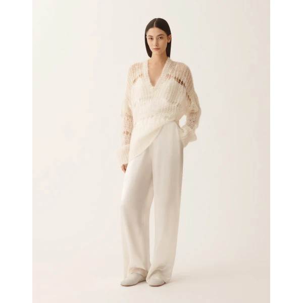Fabiana Filippi Mohair and Organic Cotton Sweater in Raffia, view 2