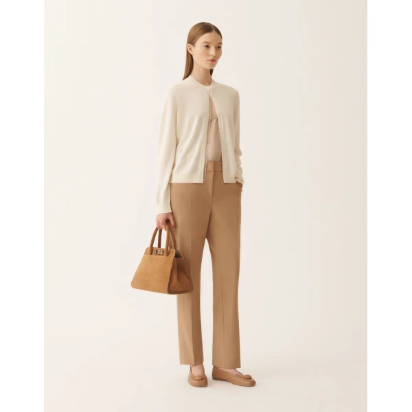 Fabiana Filippi Wool and Cotton Cardigan in Butter, view 2
