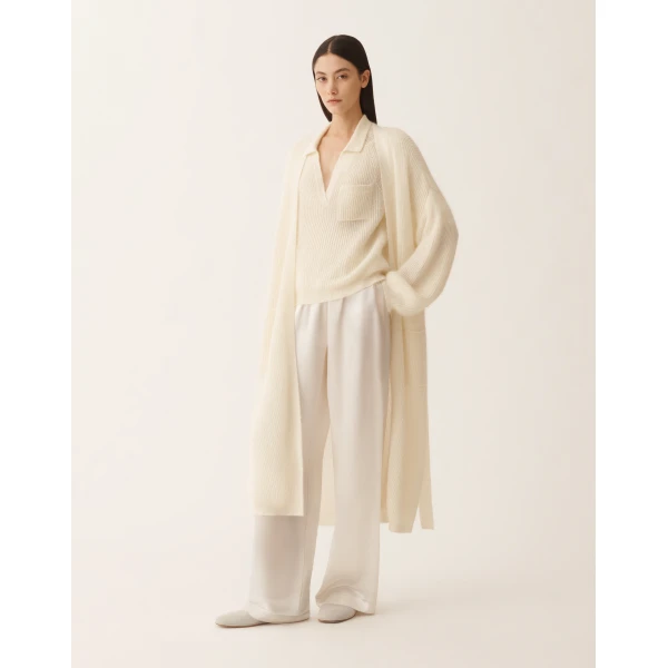 Fabiana Filippi Mohair Maxi Cardigan with Sequins in Raffia, view 2