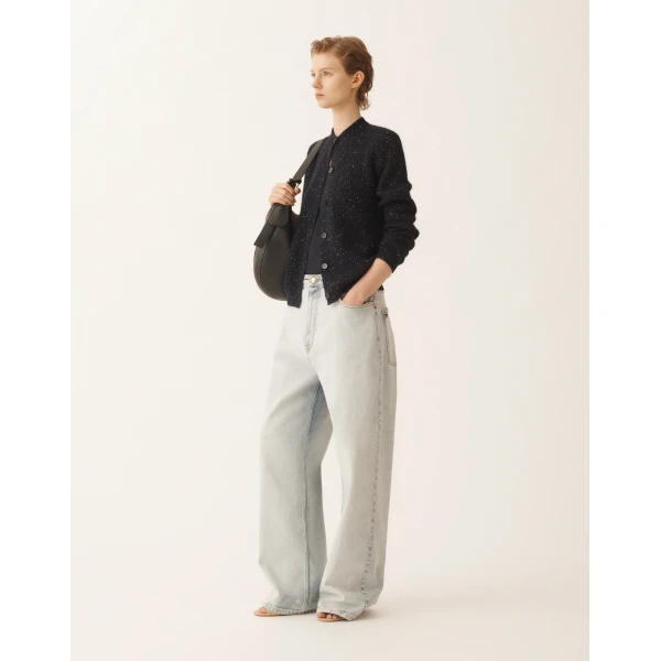 Fabiana Filippi Mohair Cardigan with Sequins in Night Blue, view 2