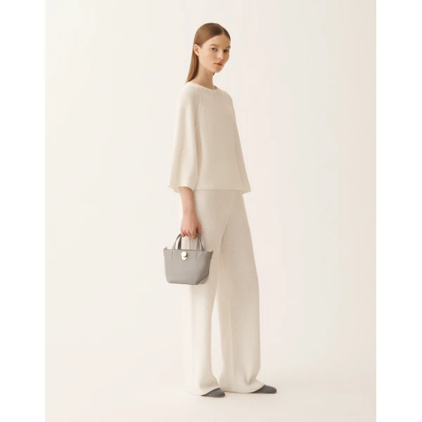 Fabiana Filippi White Cotton and Linen Cape with Sequins, view 2