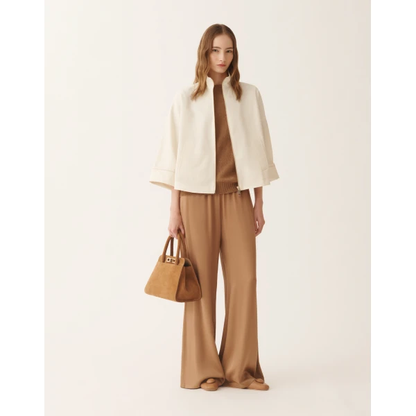 Fabiana Filippi Cotton and Linen Sweater with Sequins in Wicker, view 2