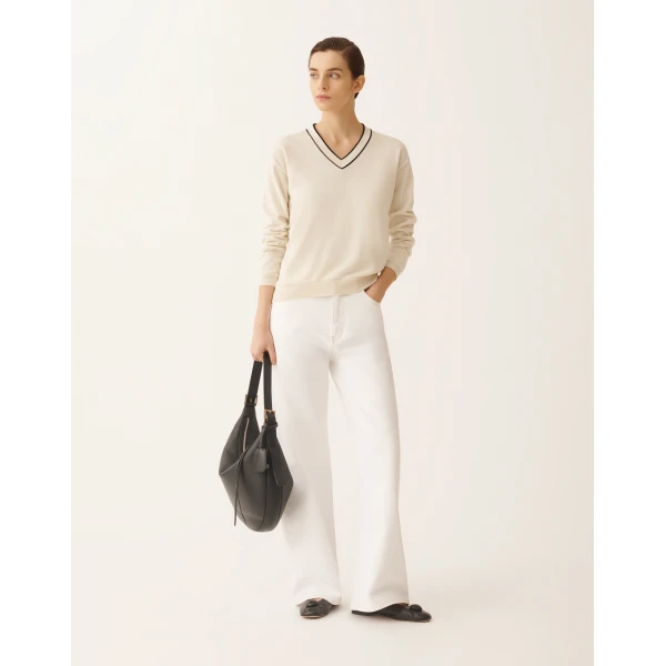 Fabiana Filippi Sweater in Organic Cotton, Midnight Blue, view 2