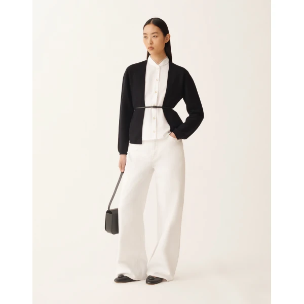 Fabiana Filippi Cardigan in Organic Cotton, Midnight Blue, view 2