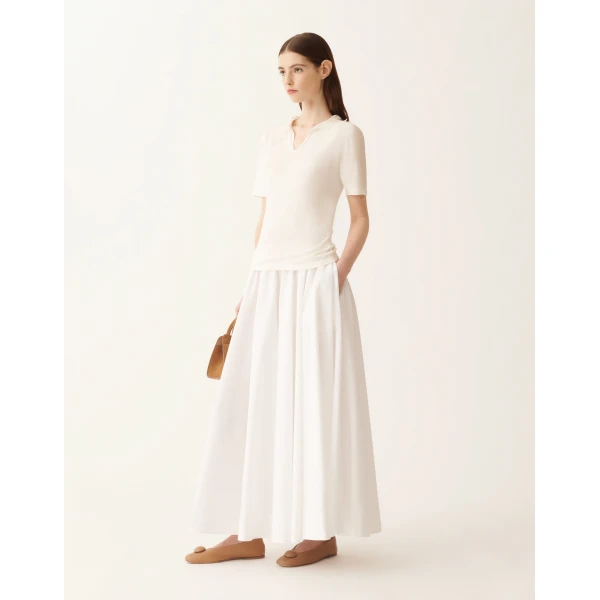 Fabiana Filippi Silk and Cotton Polo in Raffia Knit, view 2