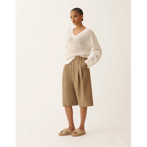 Fabiana Filippi Sweater in Organic Cotton with Lustrous Viscose, Butter, view 2