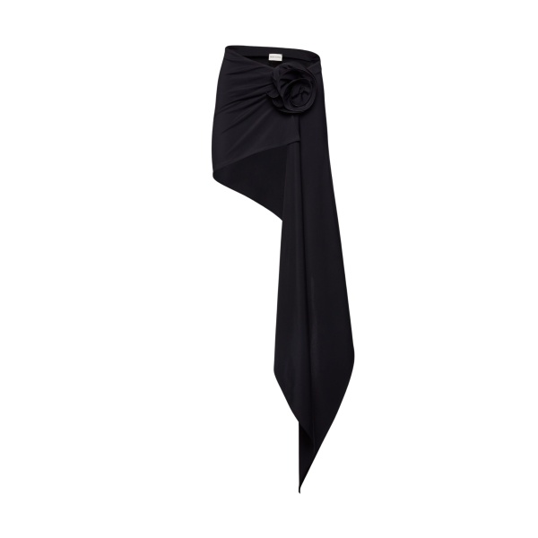 Magda Butrym Asymmetrical draped swim skirt in black