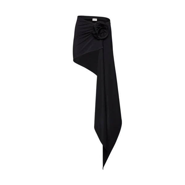 Magda Butrym Asymmetrical draped swim skirt in black
