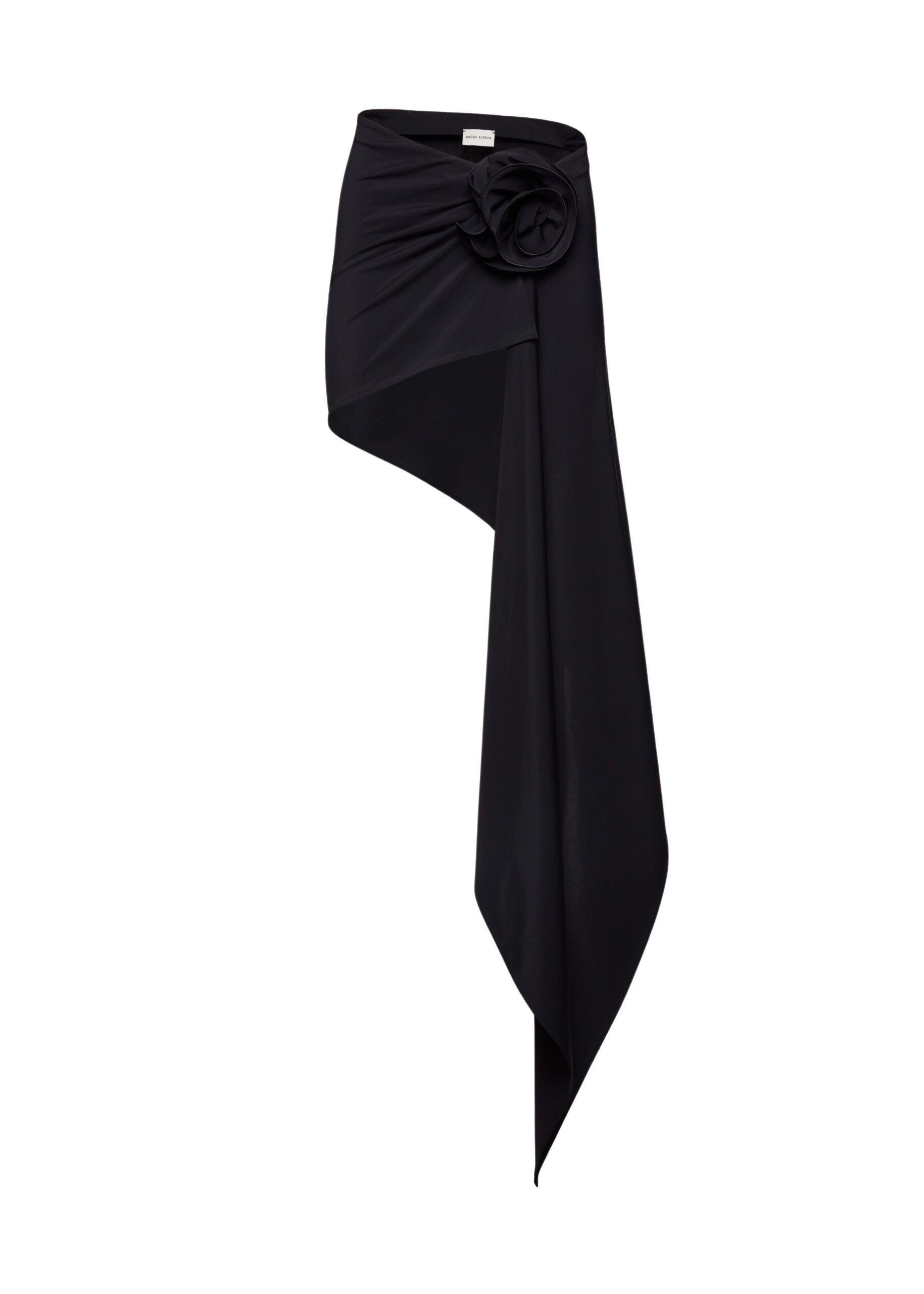Magda Butrym Asymmetrical draped swim skirt in black