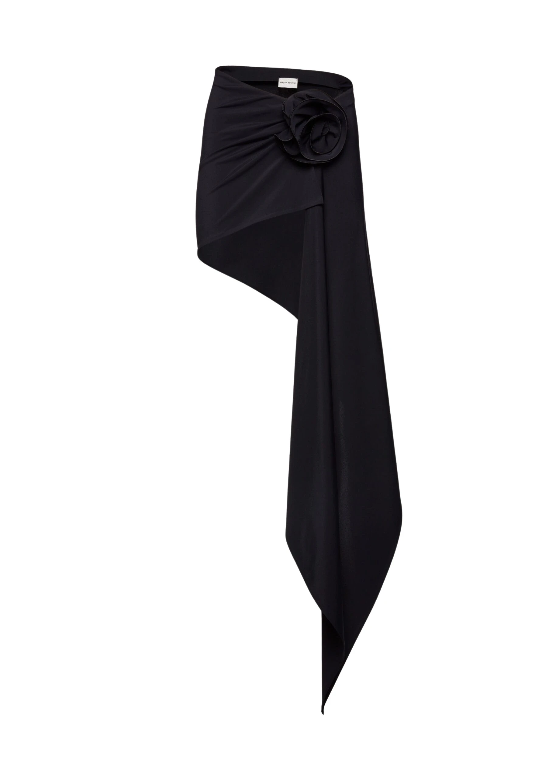 Magda Butrym Asymmetrical draped swim skirt in black