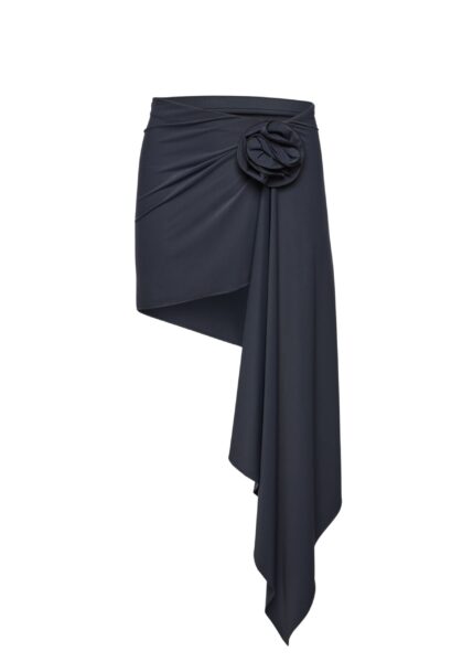 Magda Butrym Asymmetrical draped swim skirt in grey