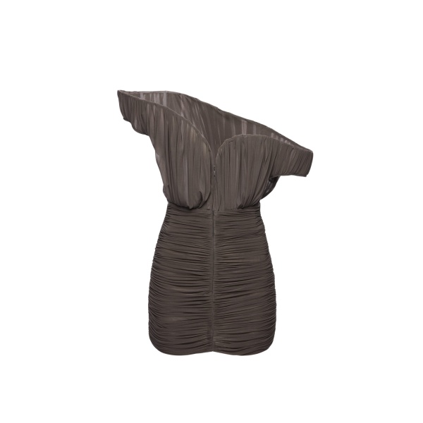 Magda Butrym Asymmetrical petal mini dress in brown
