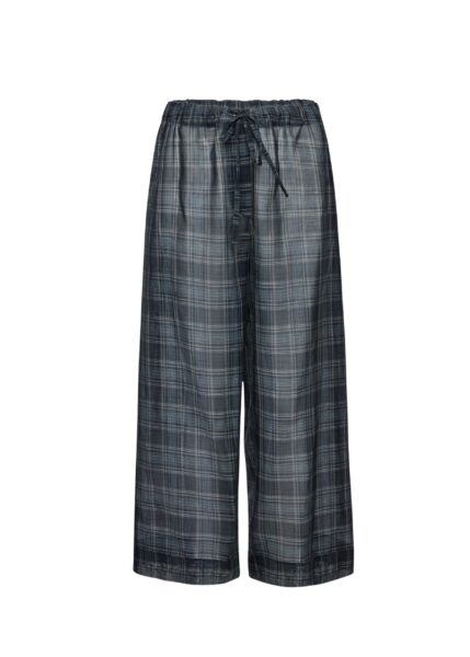 Magda Butrym Checked drawstring culotte trousers in blue