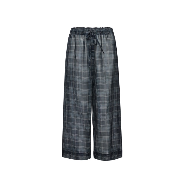 Magda Butrym Checked drawstring culotte trousers in blue