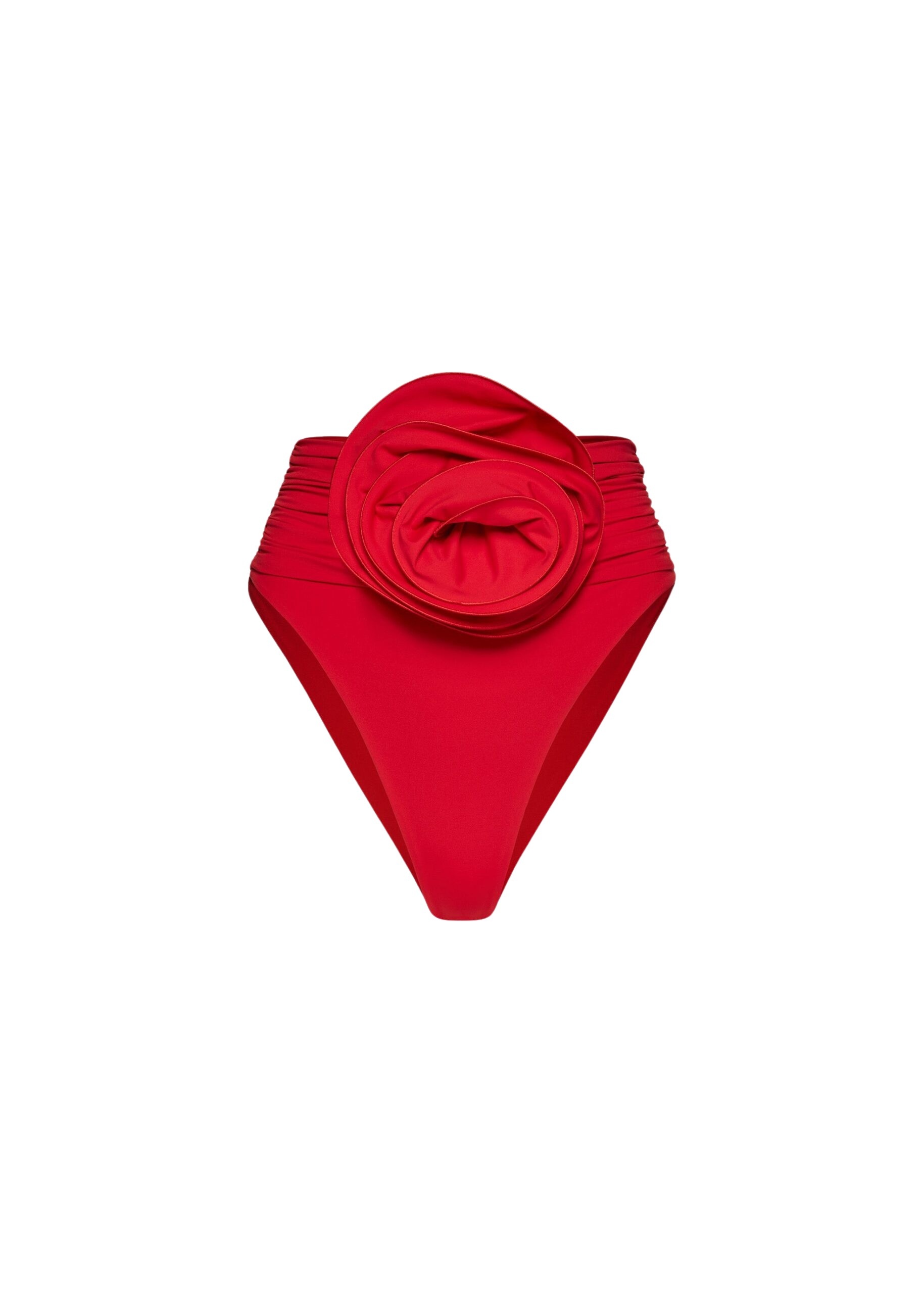 Magda Butrym Classic high waist flower swim bottom in red