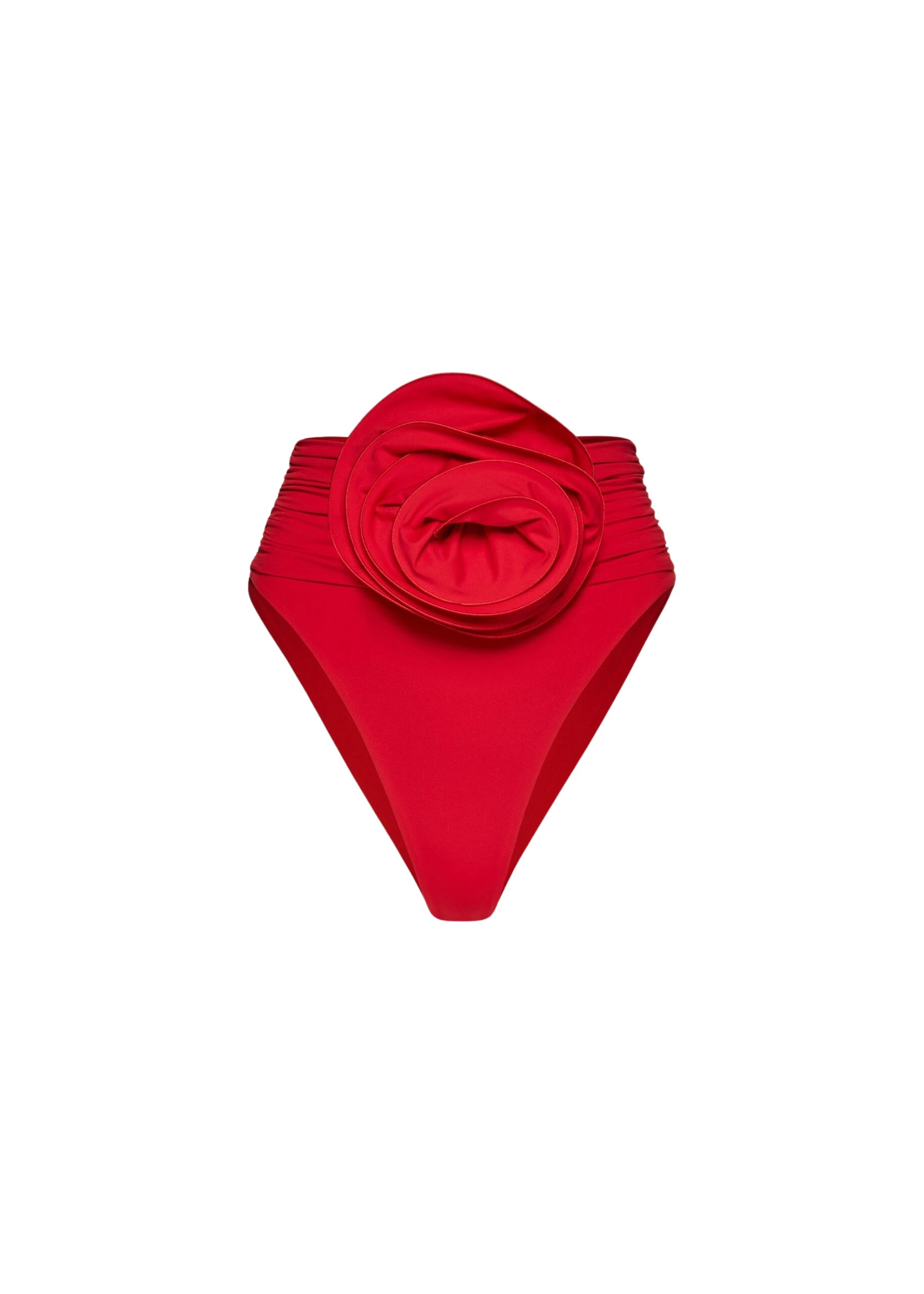 Magda Butrym Classic high waist flower swim bottom in red