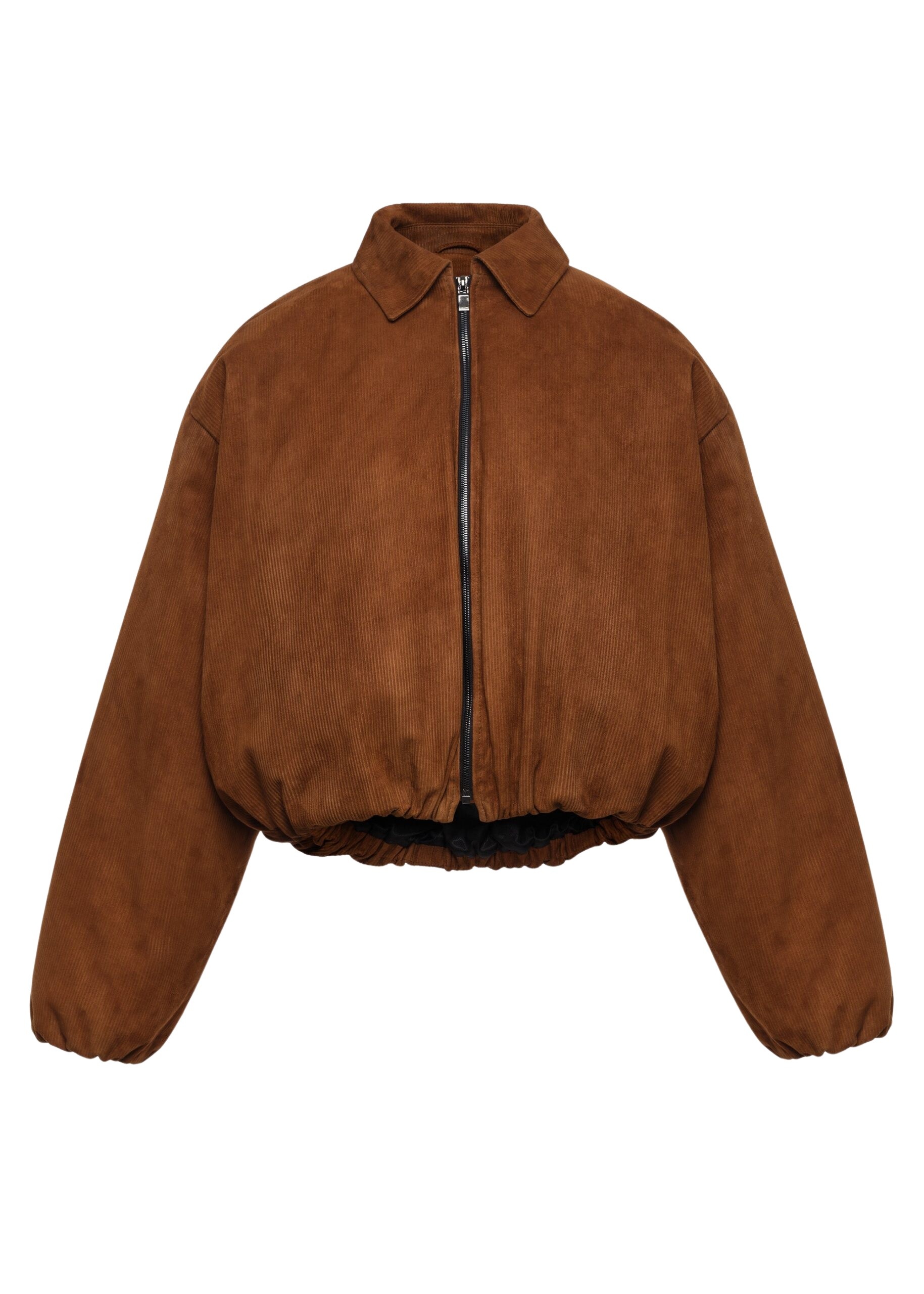 Magda Butrym Corduroy-effect leather bomber jacket in terracotta