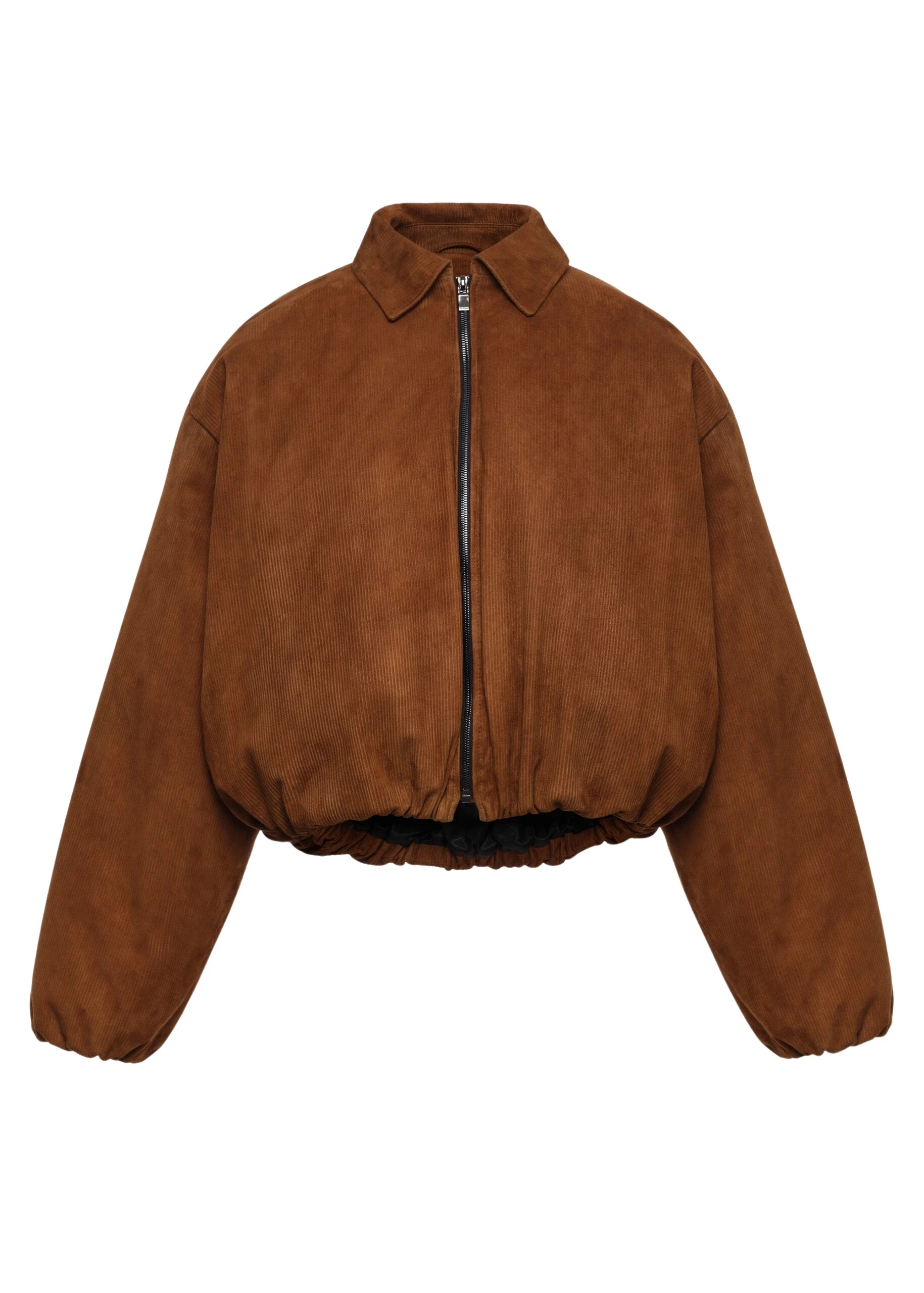 Magda Butrym Corduroy-effect leather bomber jacket in terracotta