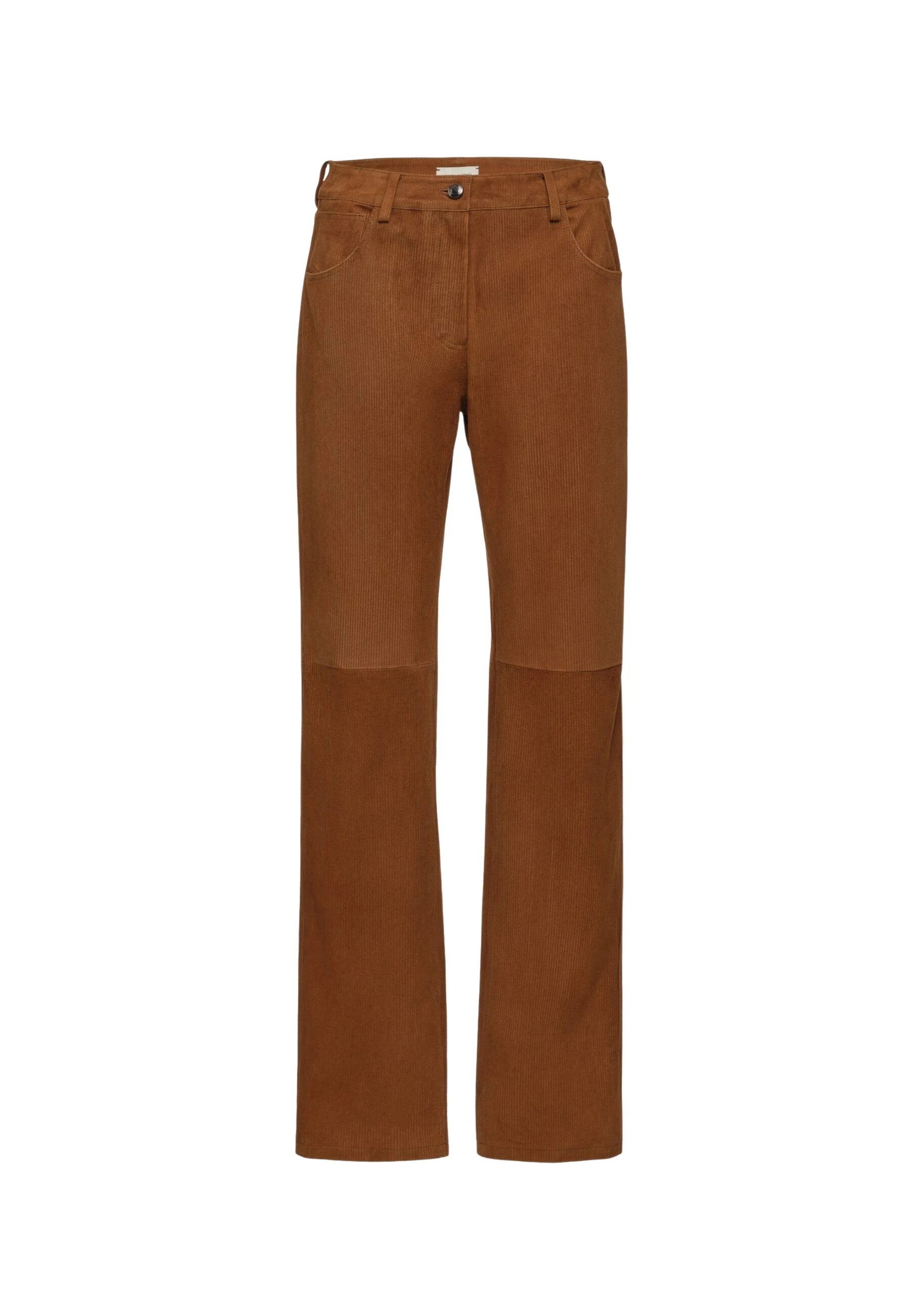 Magda Butrym Corduroy-effect leather straight-leg pants in terracotta