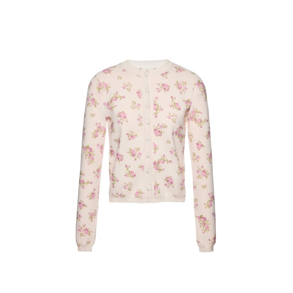 Magda Butrym Cotton cardigan in cream floral print