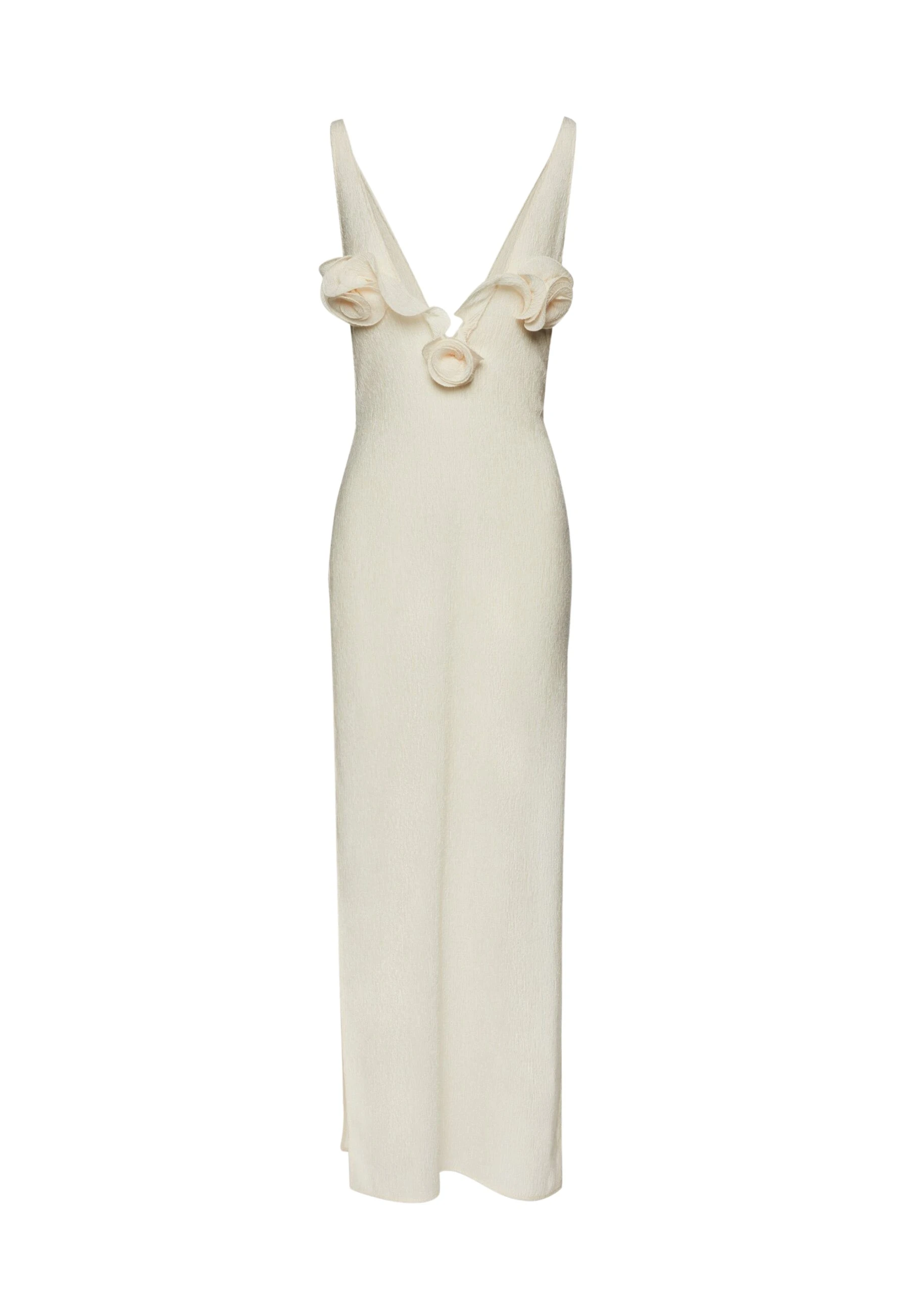Magda Butrym Crepe high leg maxi dress in cream