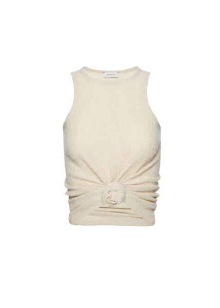 Magda Butrym Crepe knotted tank top in beige