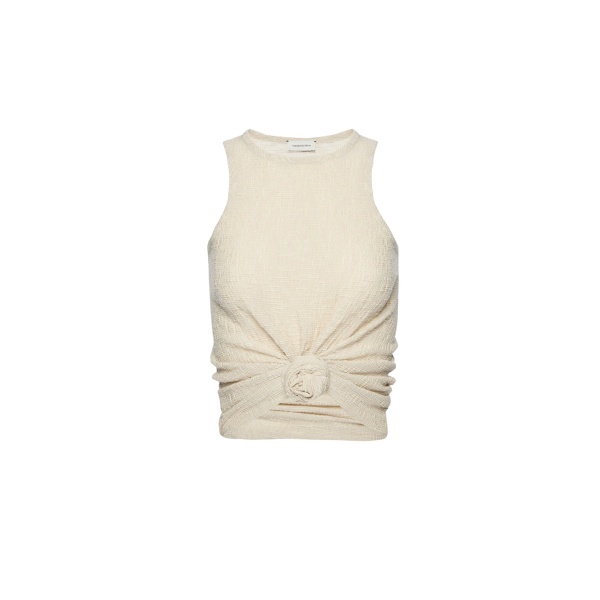 Magda Butrym Crepe knotted tank top in beige